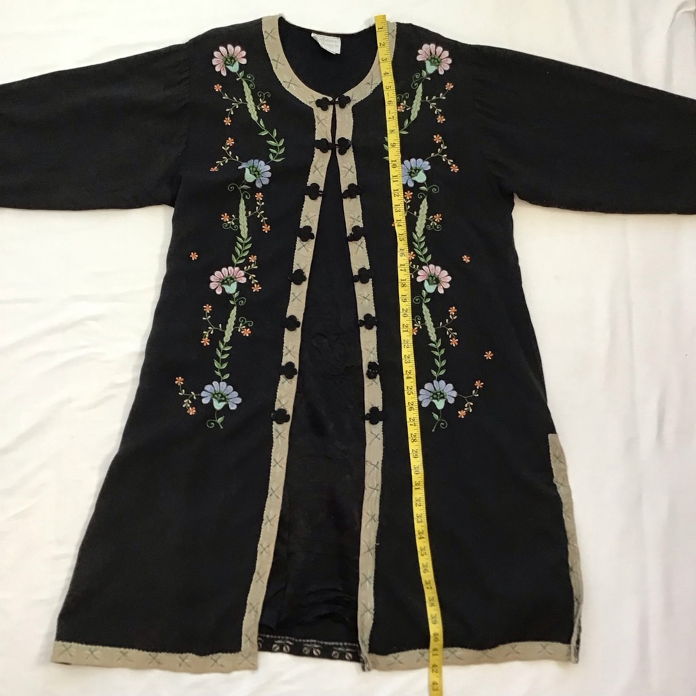 Raiment Fashions, Inc. Women India/Asian Design Black Embroidered Jacket L - Picture 11 of 14